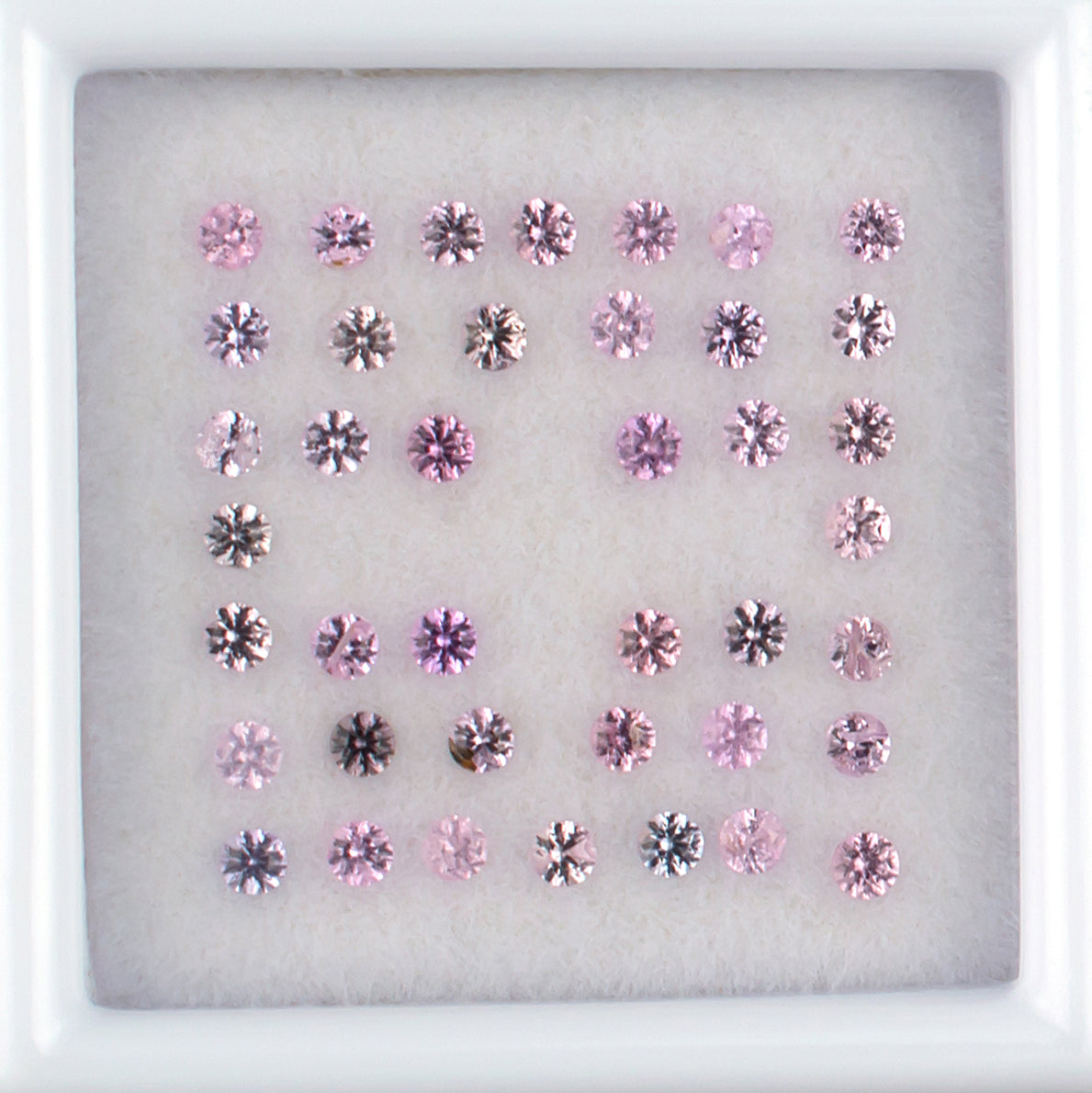0.90twt Pink Sapphire Colored Gemstone Melee Parcel Top View White Background