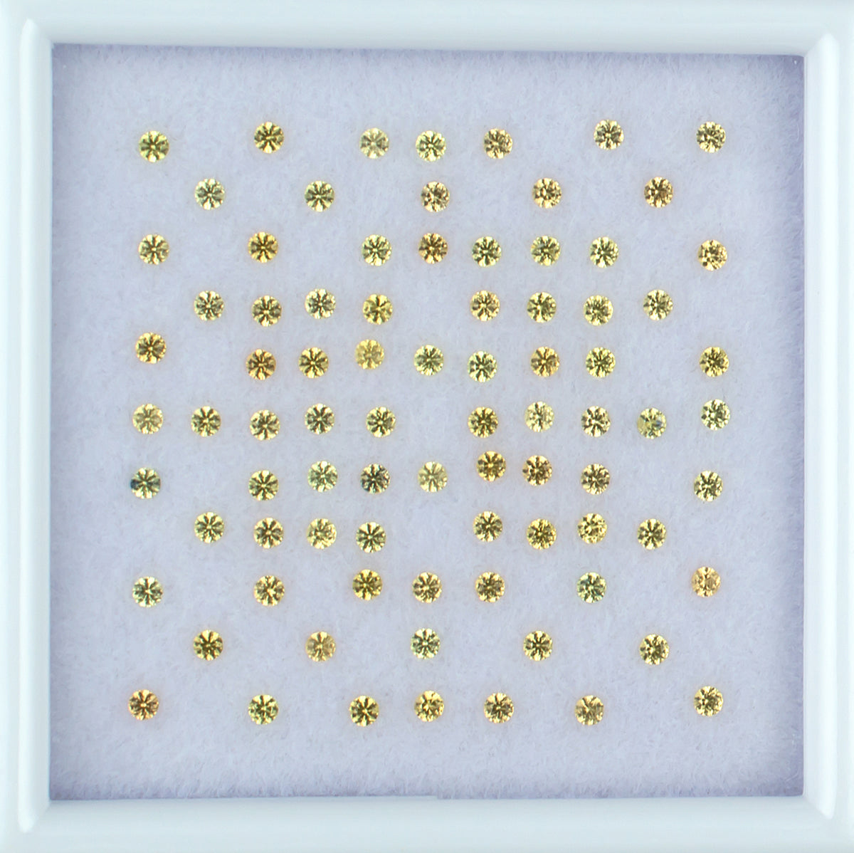 1.00twt Yellow Sapphire Colored Gemstone Melee Parcel Top View White Background