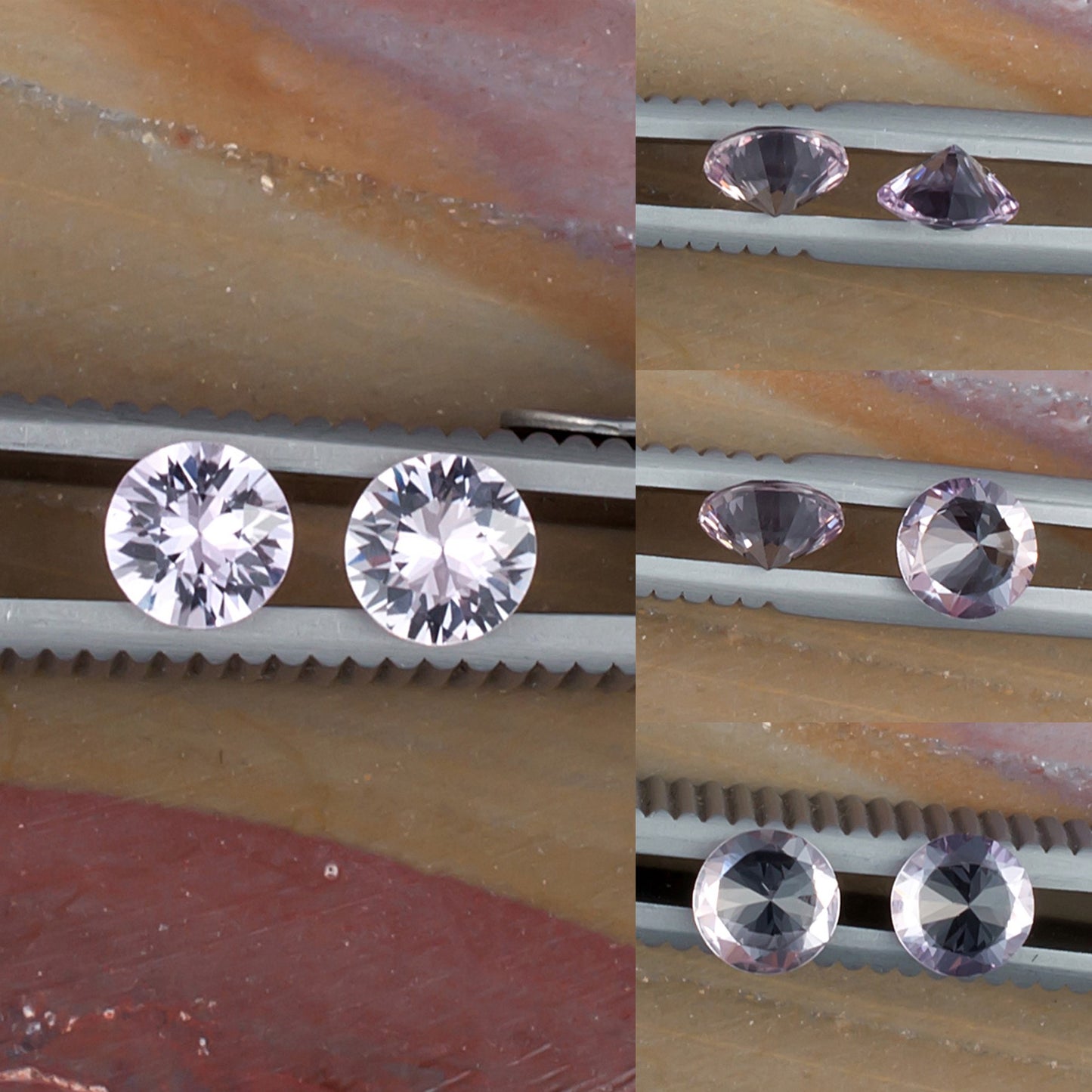 1.01twt Pink Sapphire Colored Gemstone Pair Collage