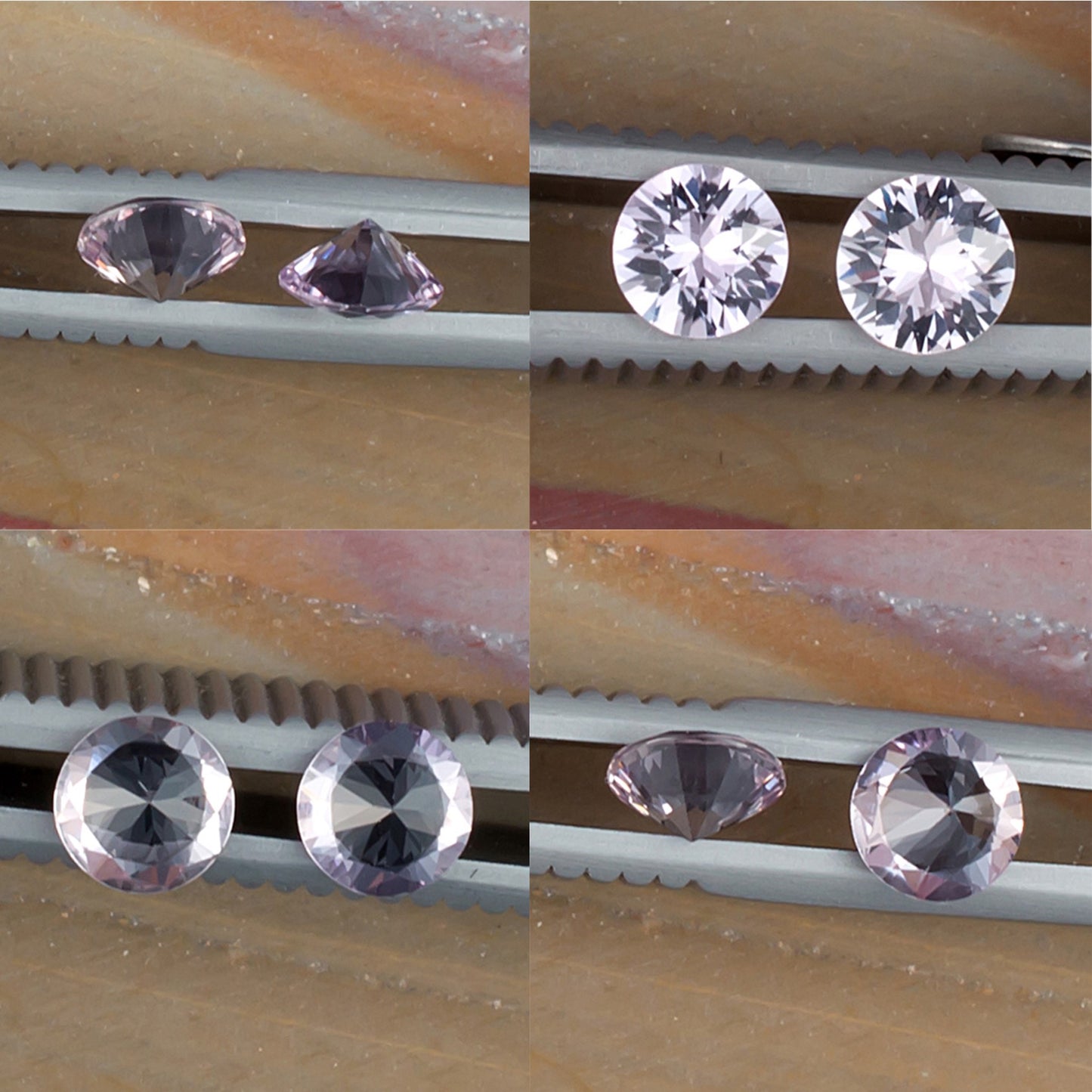 1.01twt Pink Sapphire Colored Gemstone Pair Collage