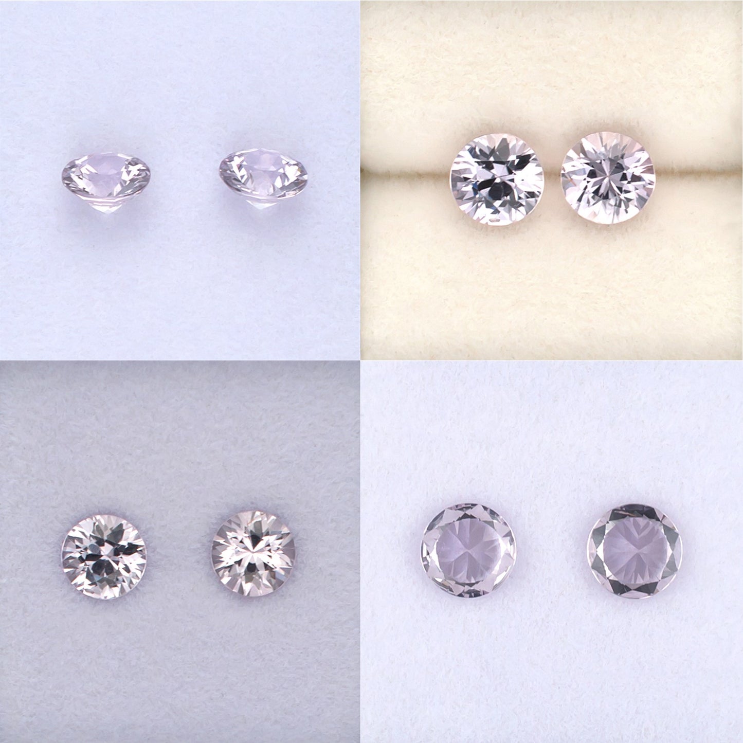 1.03twt Pink Sapphire Colored Gemstone Pair Collage