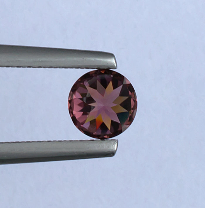1.21ct Pink Zircon Colored Gemstone Bottom View White Background