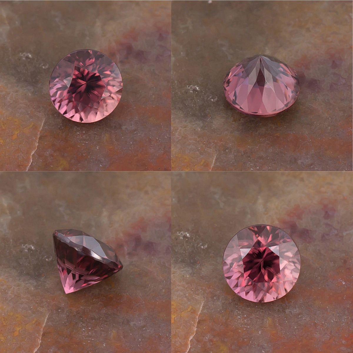 1.21ct Pink Zircon Colored Gemstone Collage
