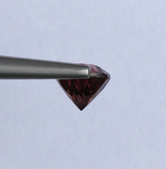 1.21ct Pink Zircon Colored Gemstone Side View White Background