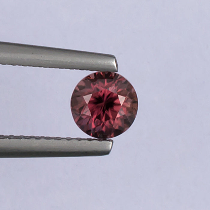 1.21ct Pink Zircon Colored Gemstone Top View White Background
