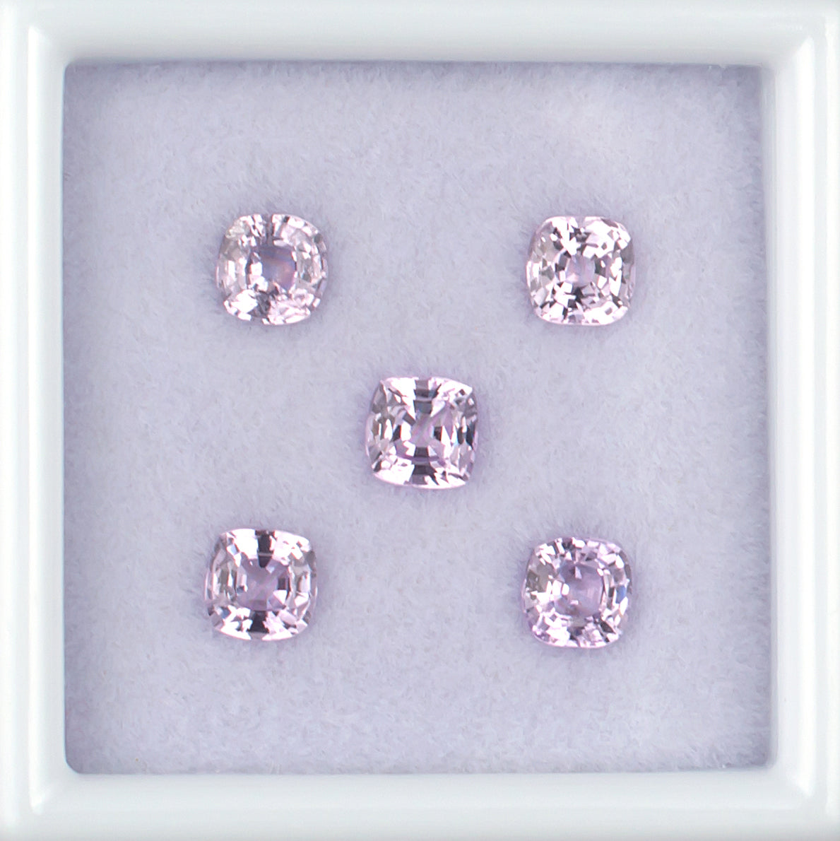 1.33twt Pink Sapphire Colored Gemstone Melee Parcel Top View White Background