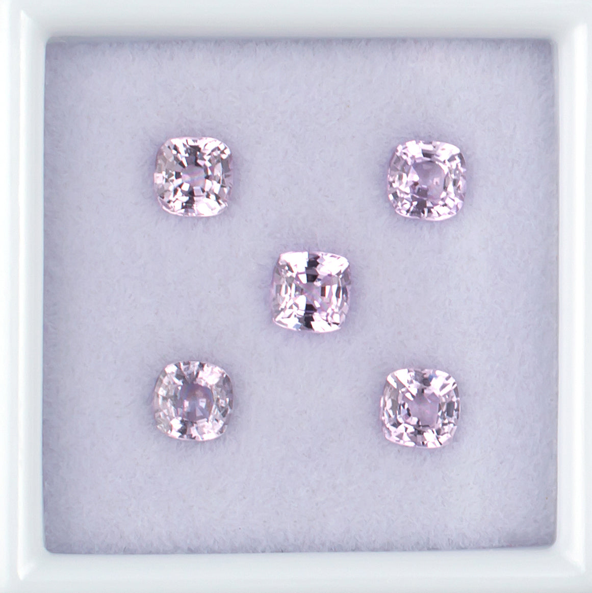 1.33twt Pink Sapphire Colored Gemstone Melee Parcel Top View White Background