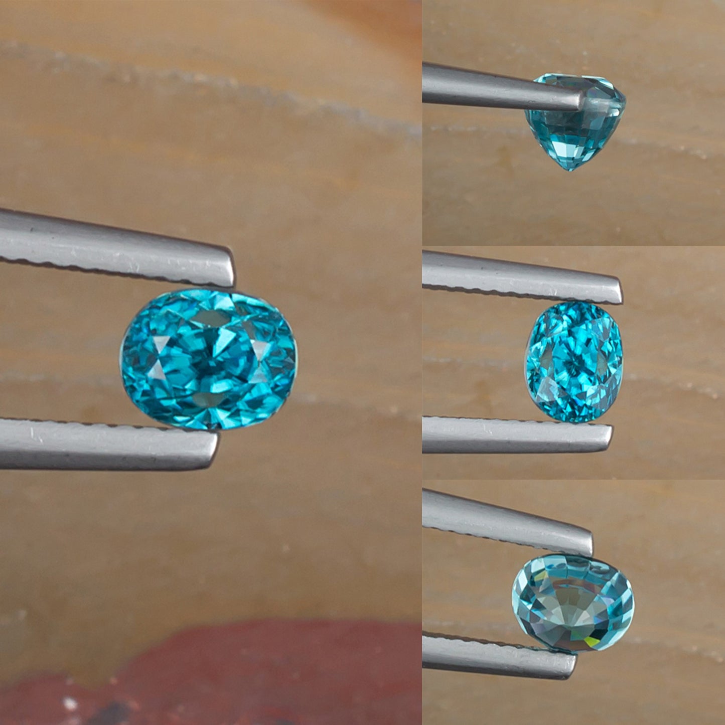 1.67ct Blue Zircon Colored Gemstone Collage I