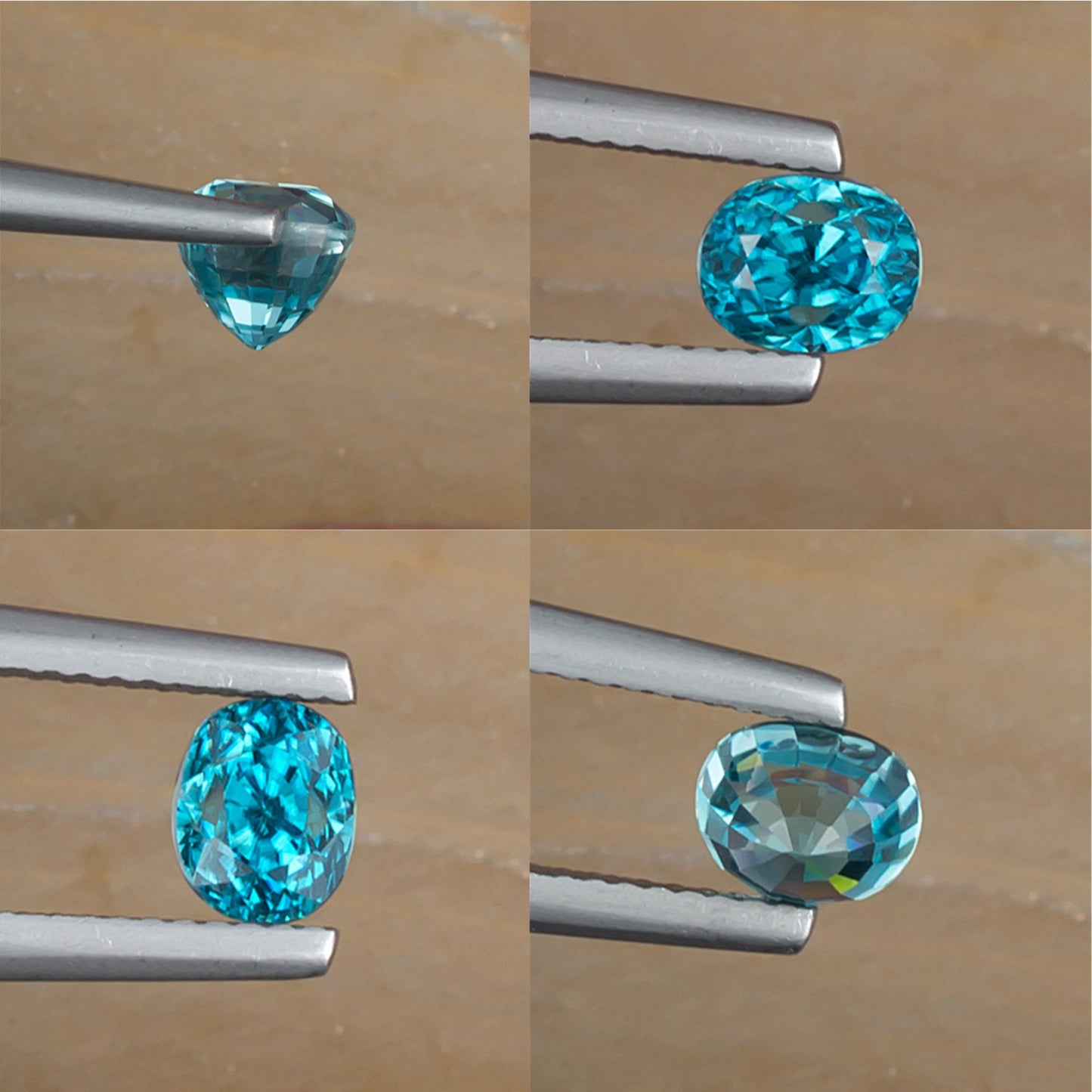 1.67ct Blue Zircon Colored Gemstone Collage II