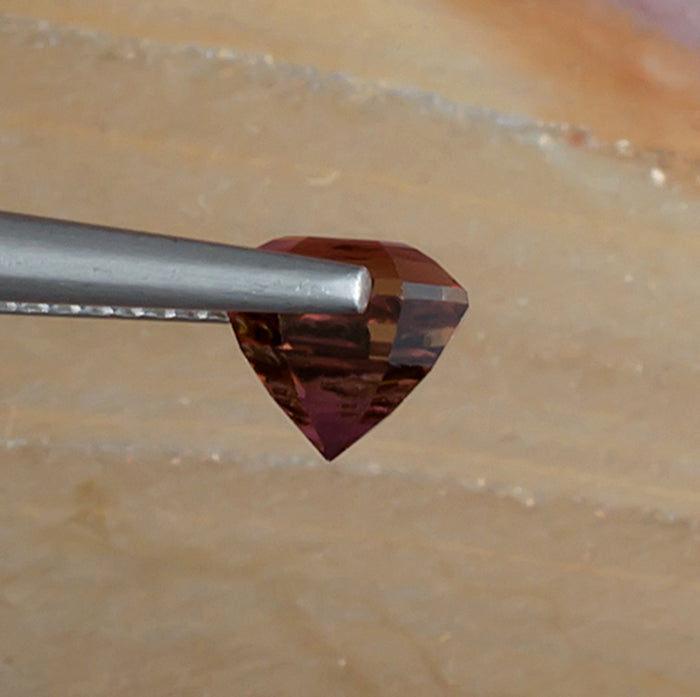 1.67ct Red Pink Tourmaline Colored Gemstone Side View Natural Background