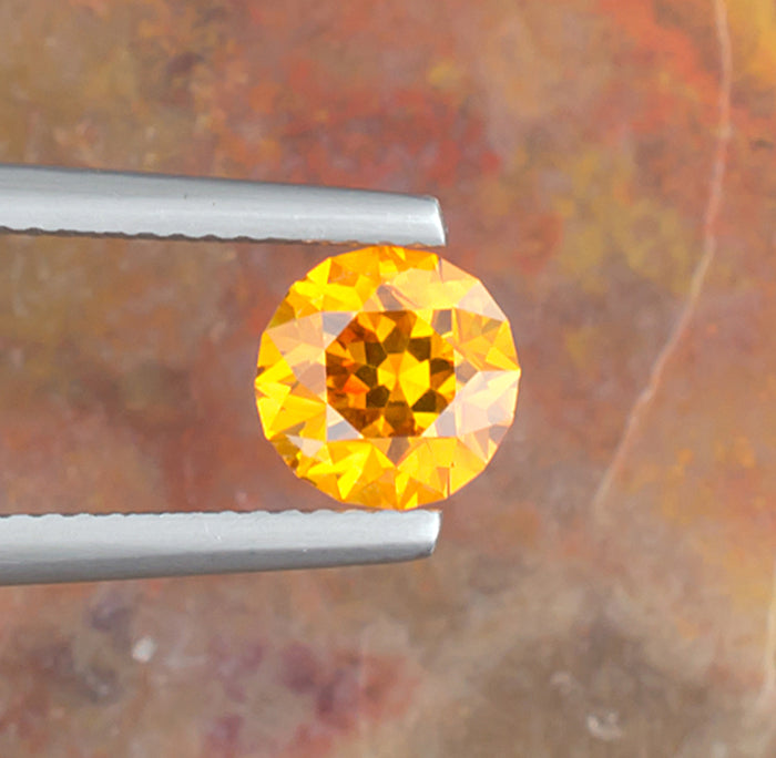 1.85ct Sphalerite Colored Gemstone Top View II Natural Background