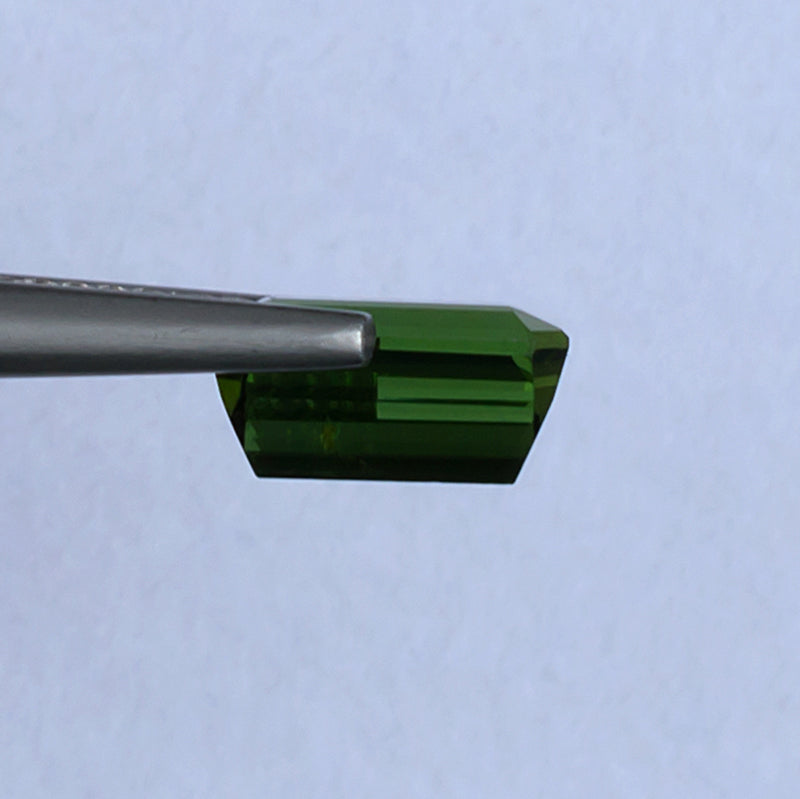 2.05ct Green Tourmaline Colored Gemstone Side View White Background
