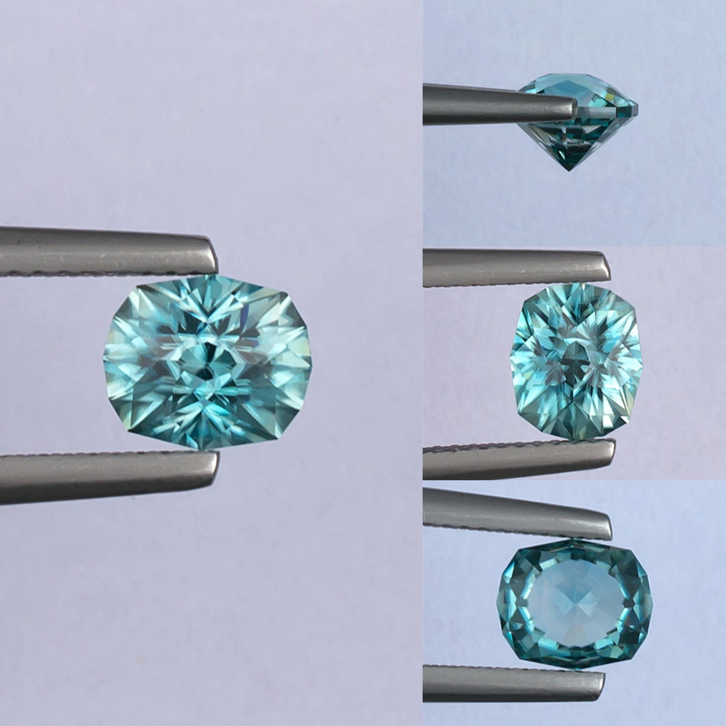 2.19ct Blue Zircon Colored Gemstone Collage