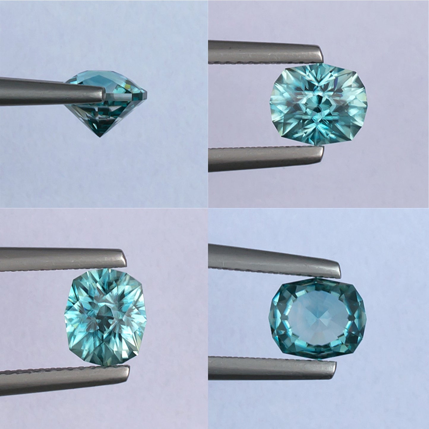 2.19ct Blue Zircon Colored Gemstone Collage