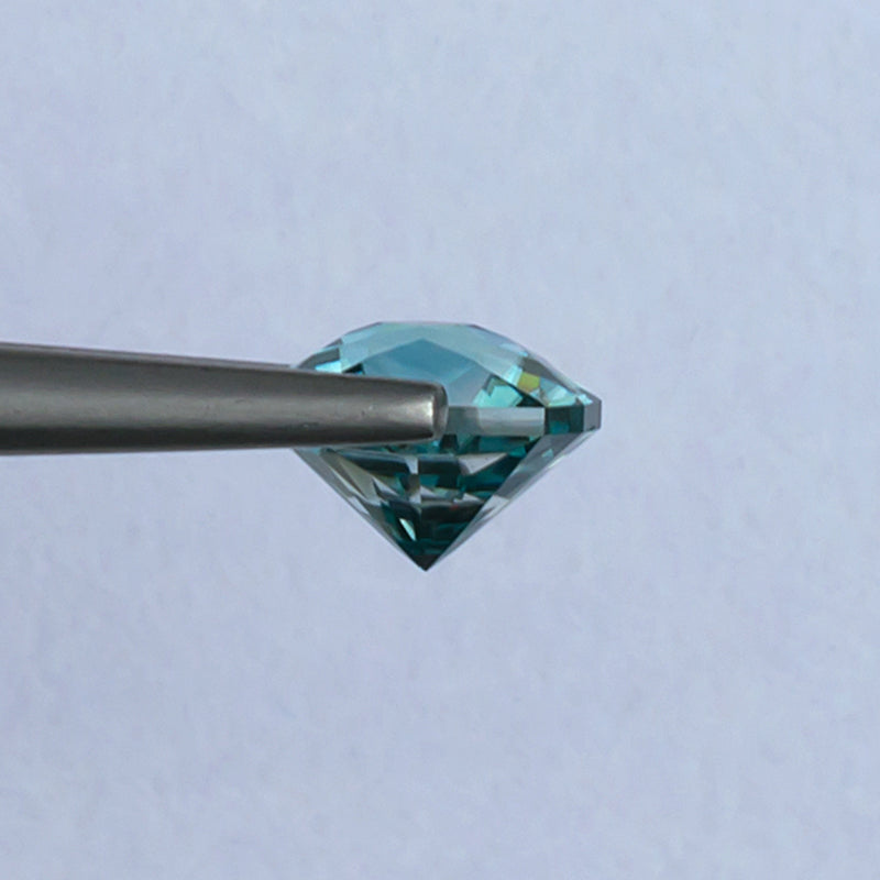 2.19ct Blue Zircon Colored Gemstone Side View White Background