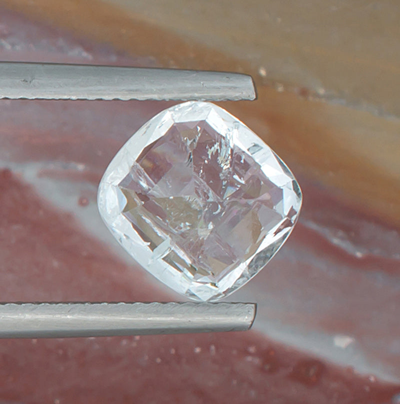 3.50ct Aquamarine Colored Gemstone Bottom View Natural Background