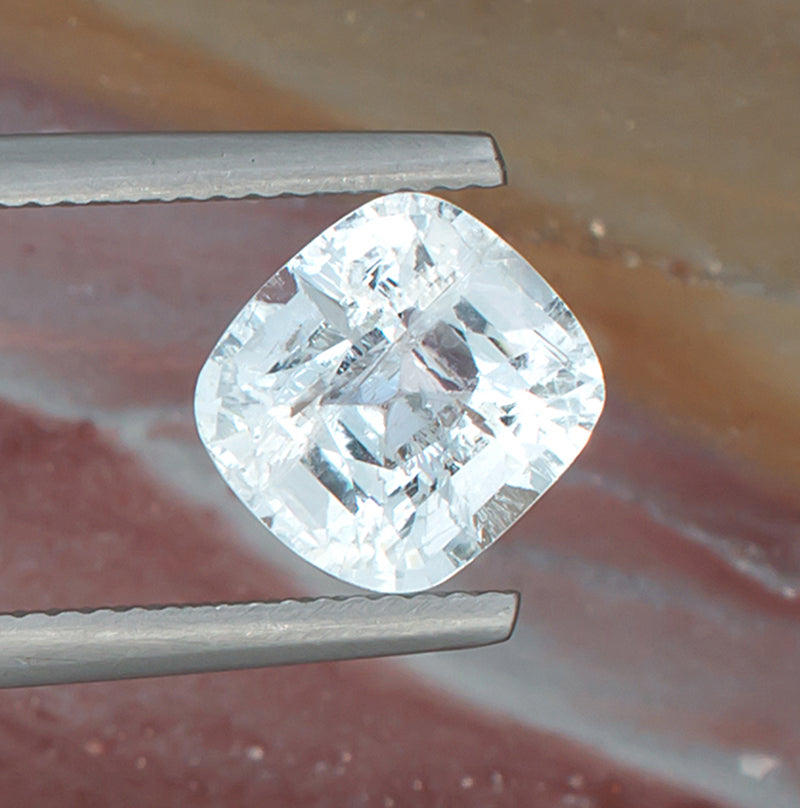 3.50ct Aquamarine Colored Gemstone Top View Natural Background