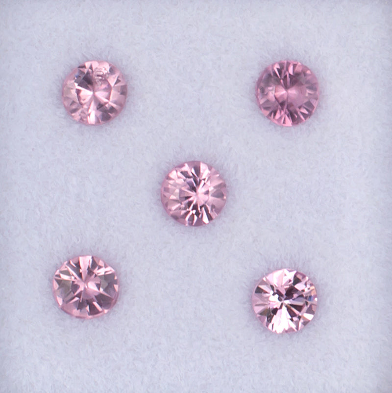 3.50mm Pink Spinel Colored Gemstone Melee Parcel Top View White Background