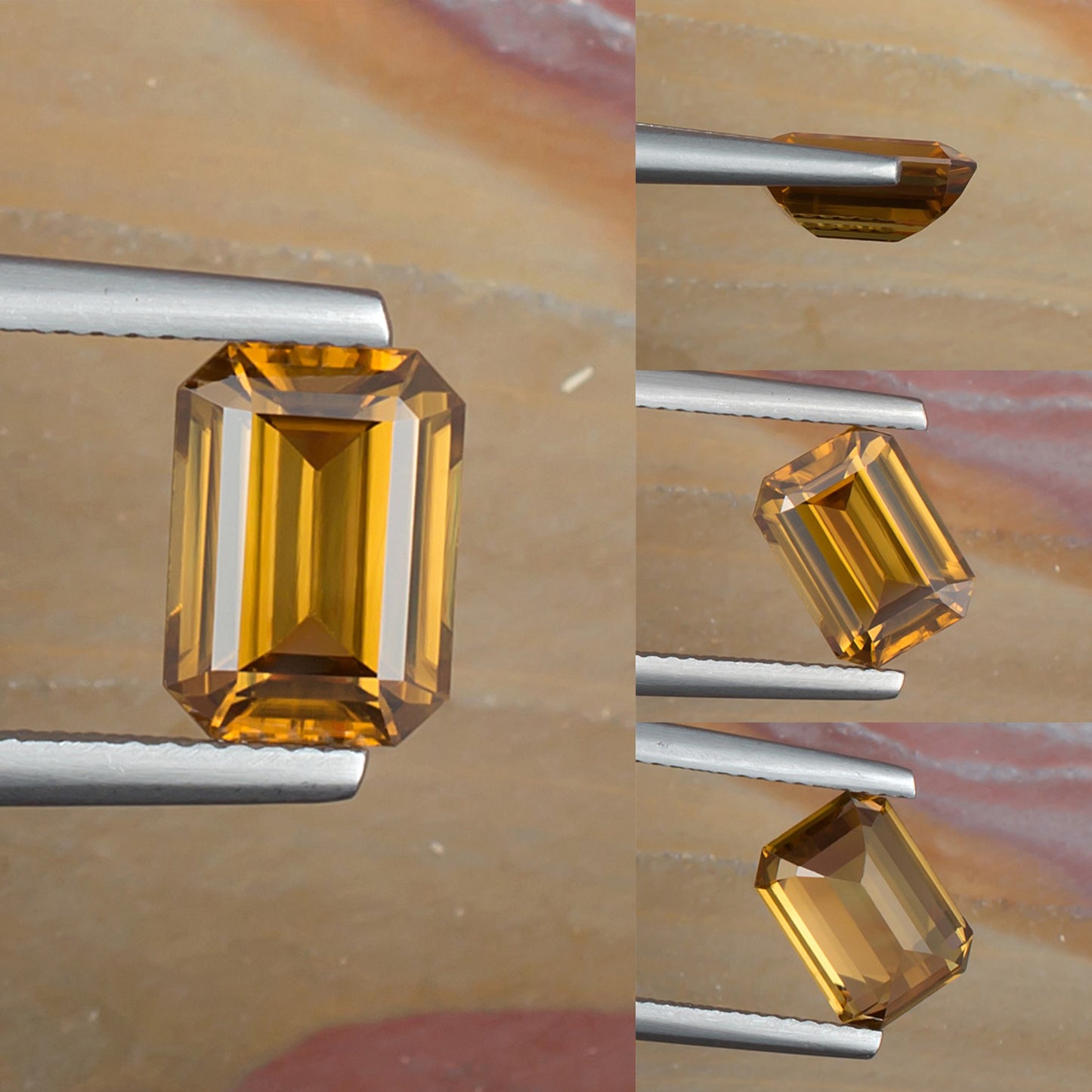 3.73ct Yellow Zircon Colored Gemstone Collage