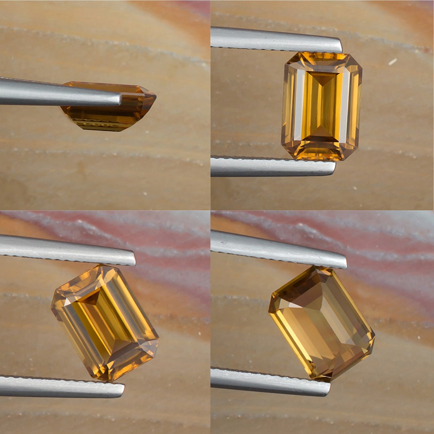 3.73ct Yellow Zircon Colored Gemstone Collage