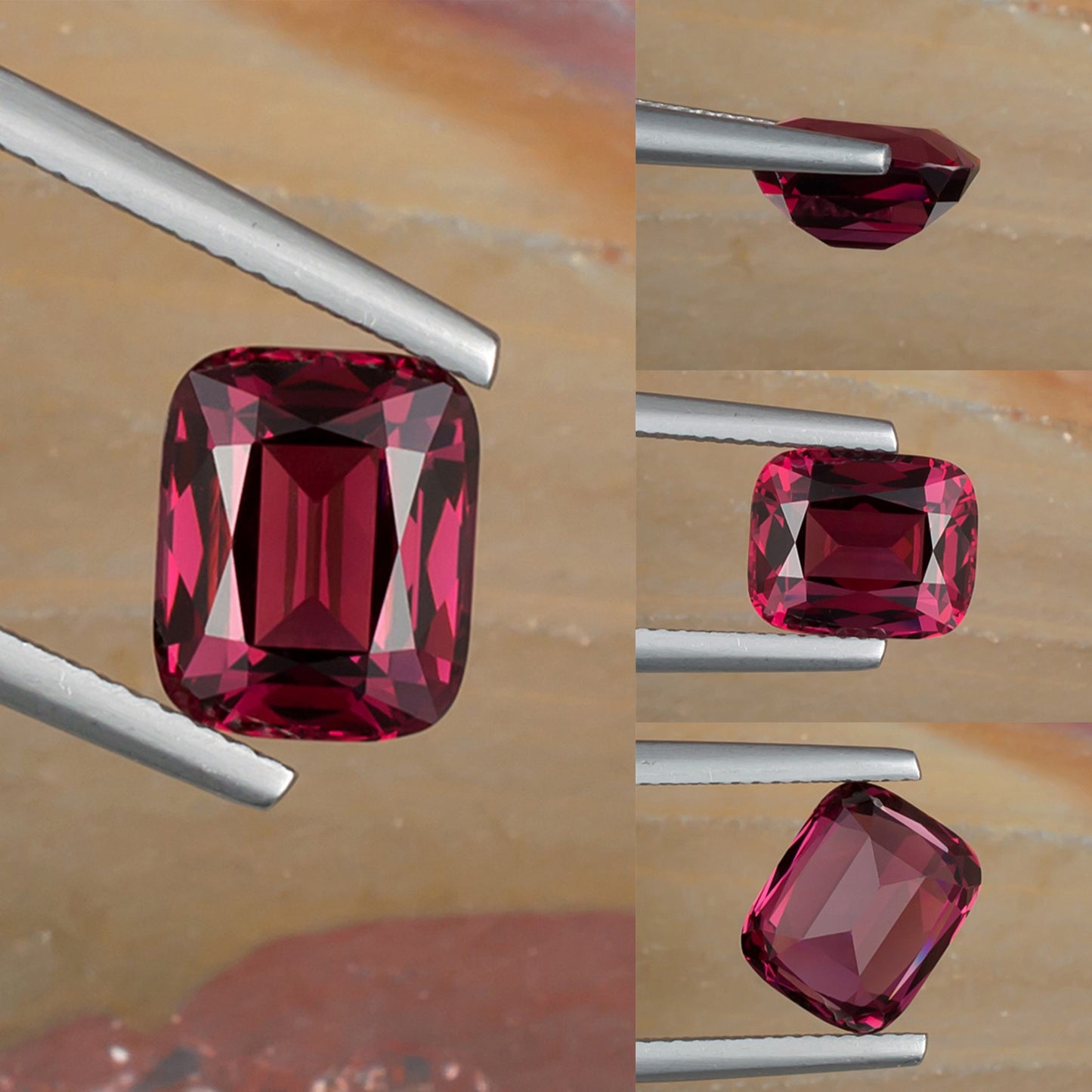 3.94ct Rhodolite Garnet Colored Gemstone Collage