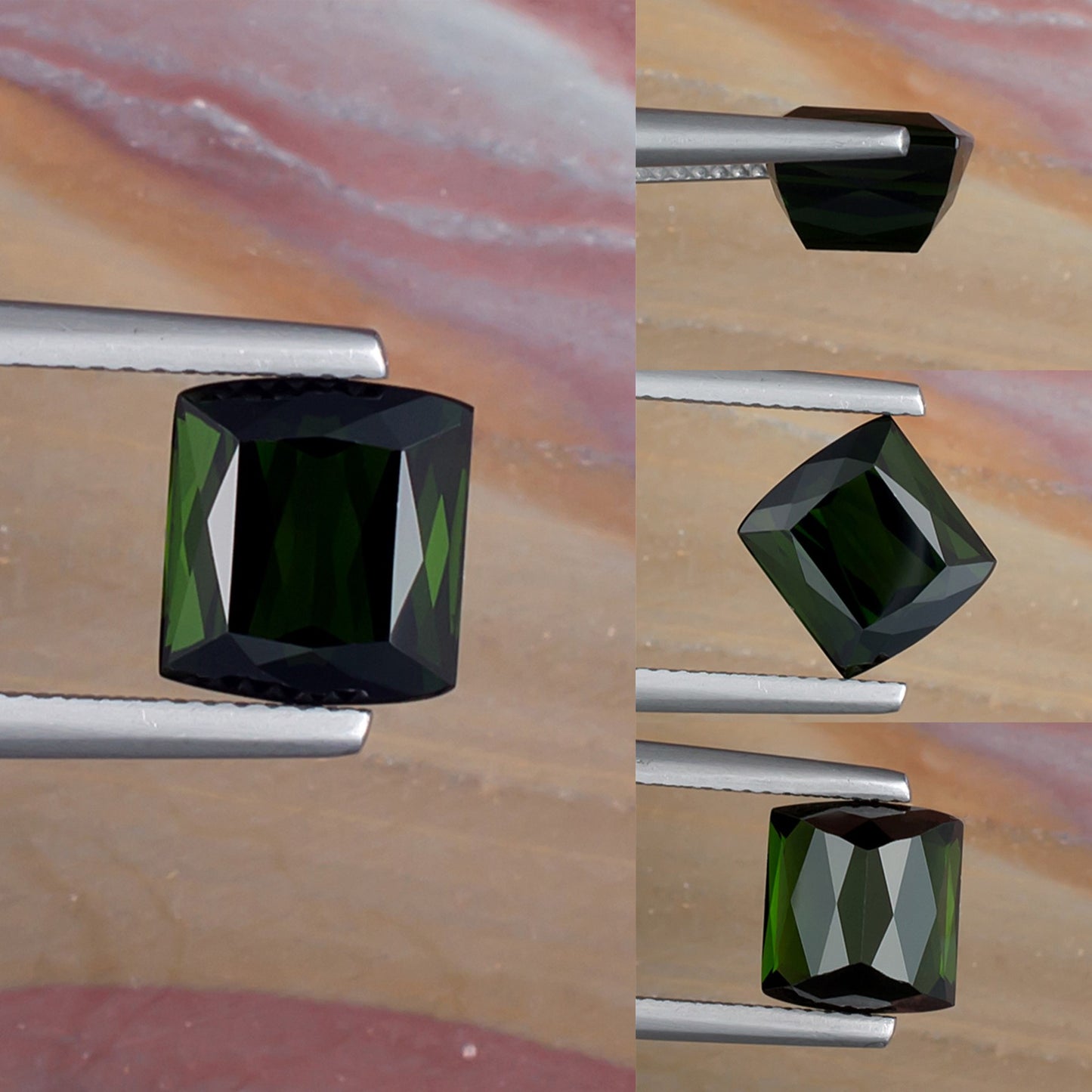 3.99ct Green Tourmaline Colored Gemstone Collage I