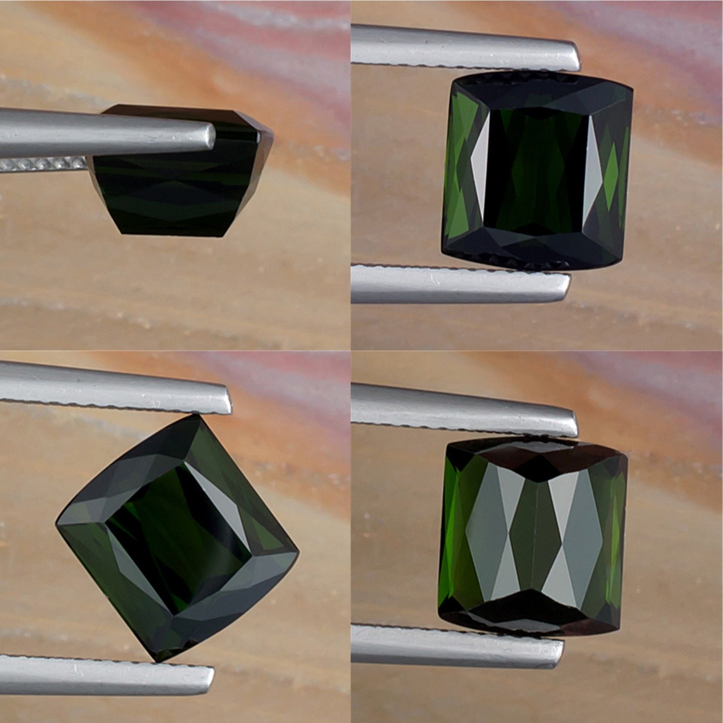 3.99ct Green Tourmaline Colored Gemstone Collage II