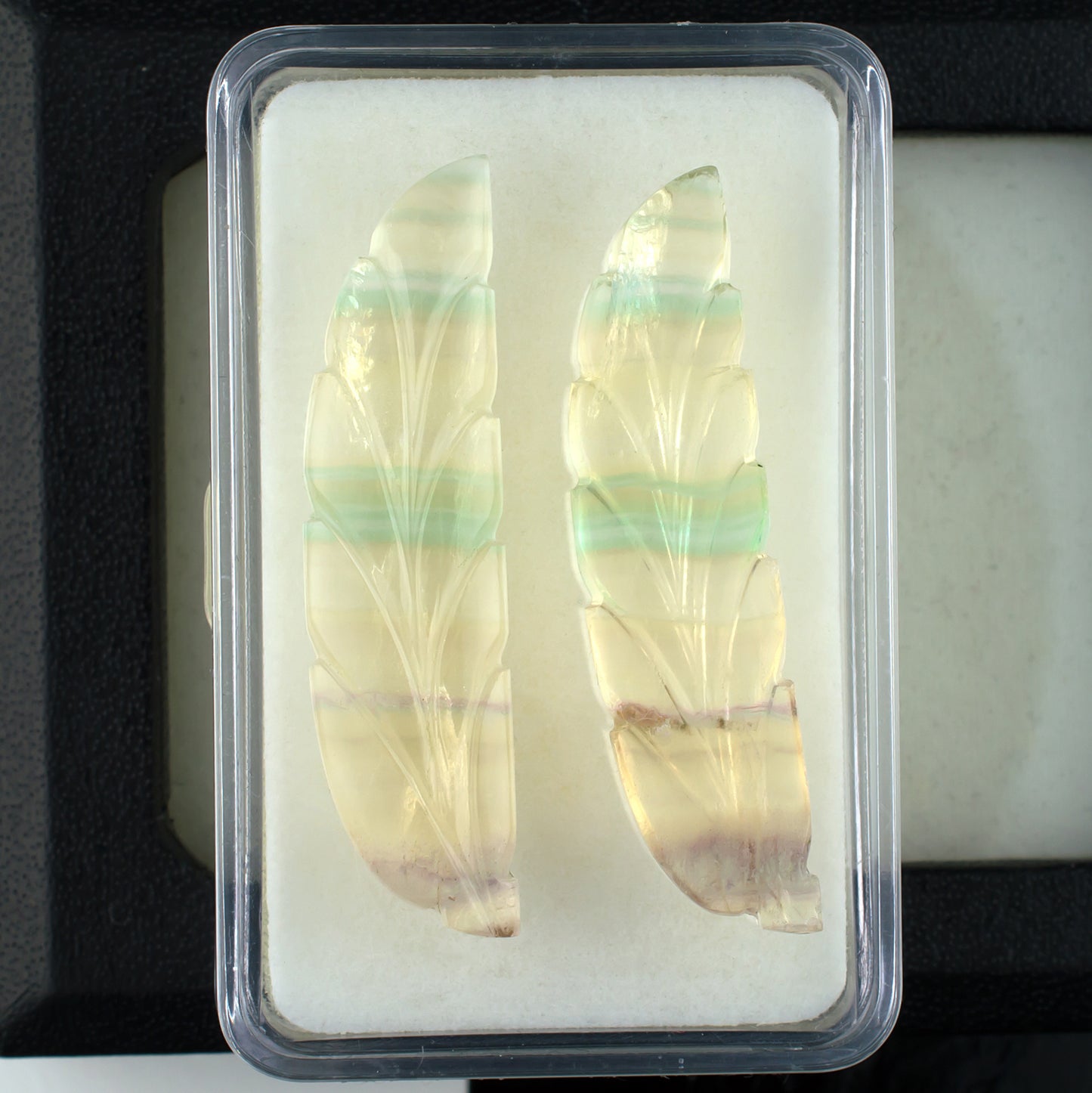 45.12twt Fluorite Colored Gemstone Pair Top and Bottom View