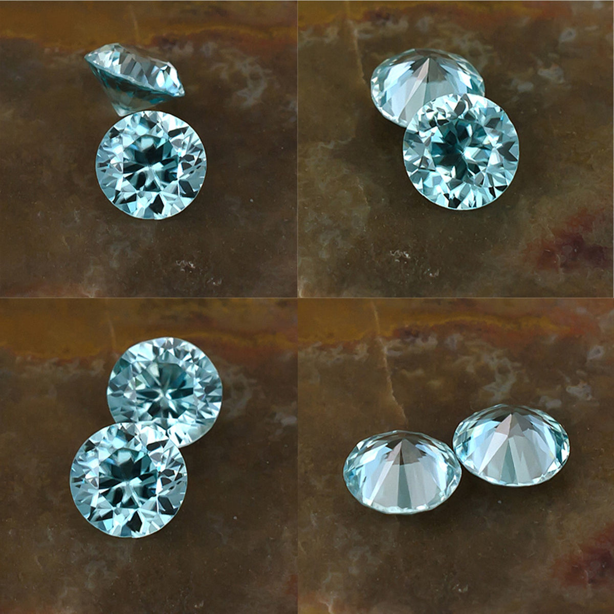 5.30mm Blue Zircon Colored Gemstone Collage