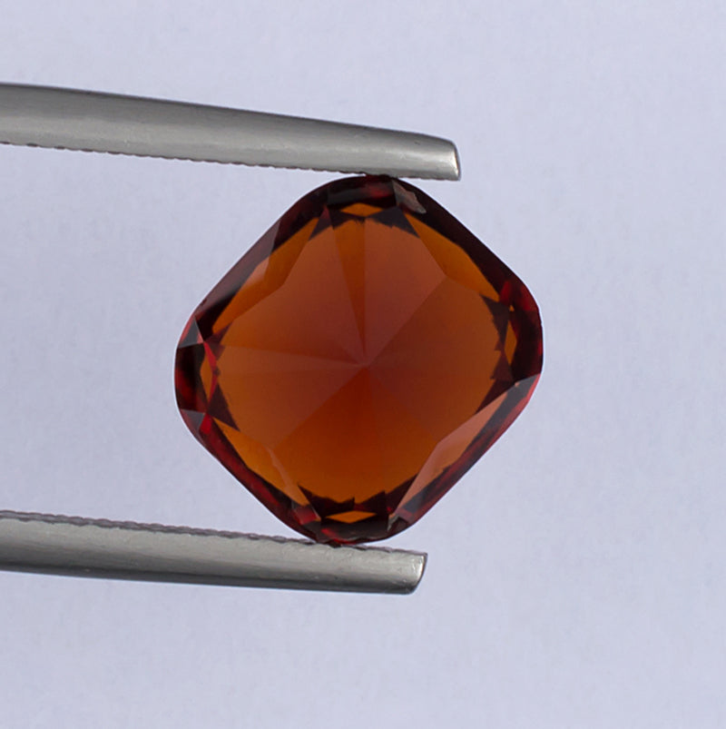 6.45ct Hessonite Garnet Colored Gemstone Bottom View White Background