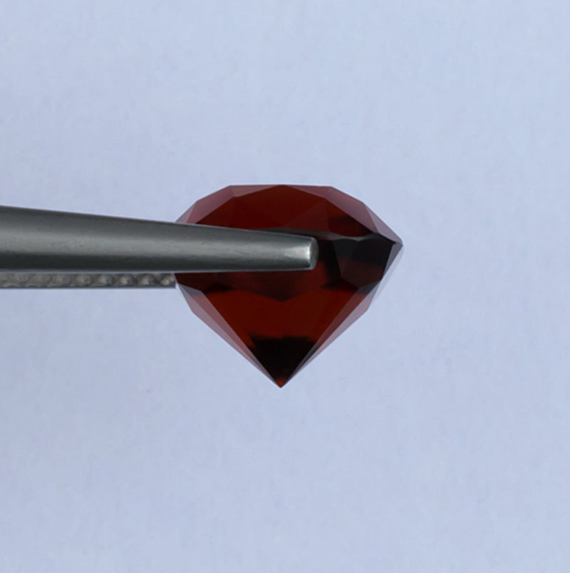 6.45ct Hessonite Garnet Colored Gemstone Side View White Background