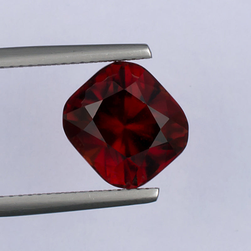 6.45ct Hessonite Garnet Colored Gemstone Top View White Background