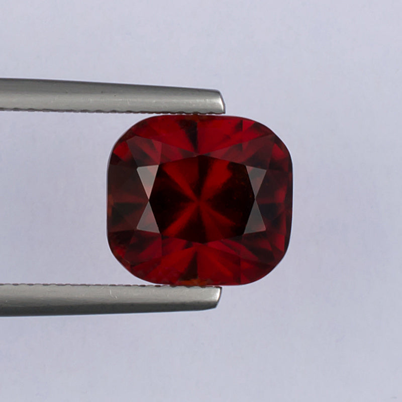 6.45ct Hessonite Garnet Colored Gemstone Top View White Background