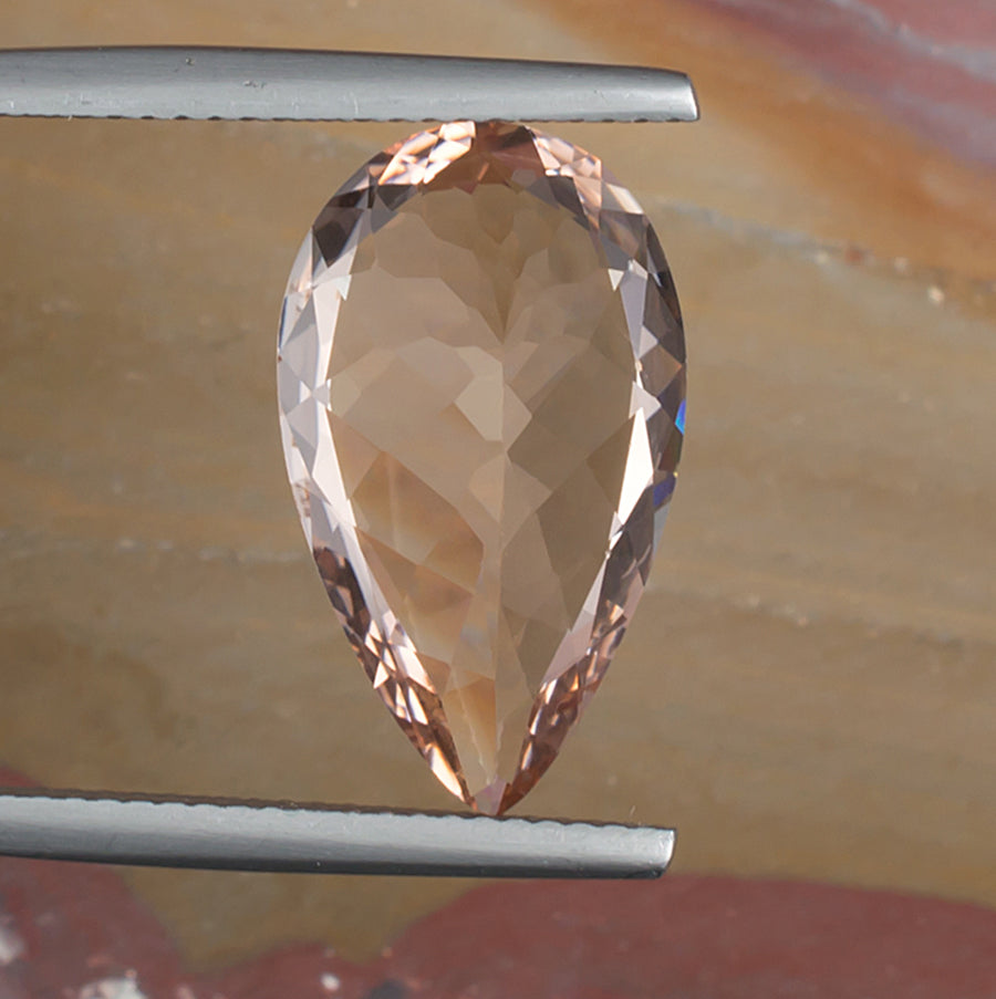 7.12ct Morganite Colored Gemstone Bottom View Natural Background