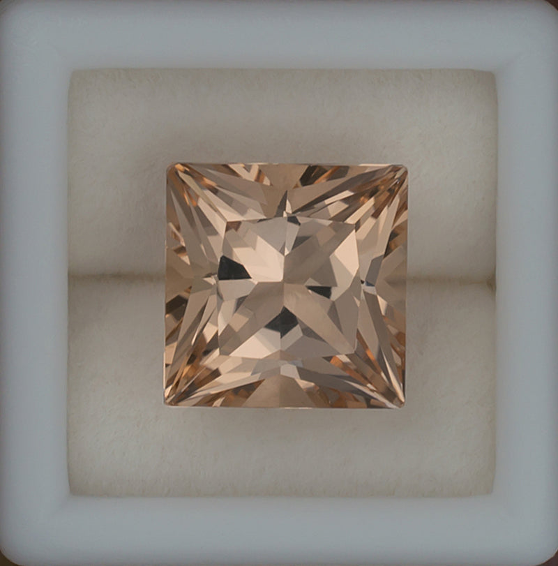 7.37ct Morganite Colored Gemstone Top View Natural Background