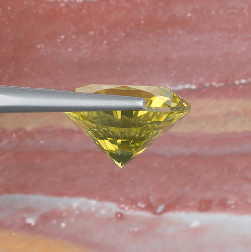 8.13ct Citrine Colored Gemstone Side View Natural Background
