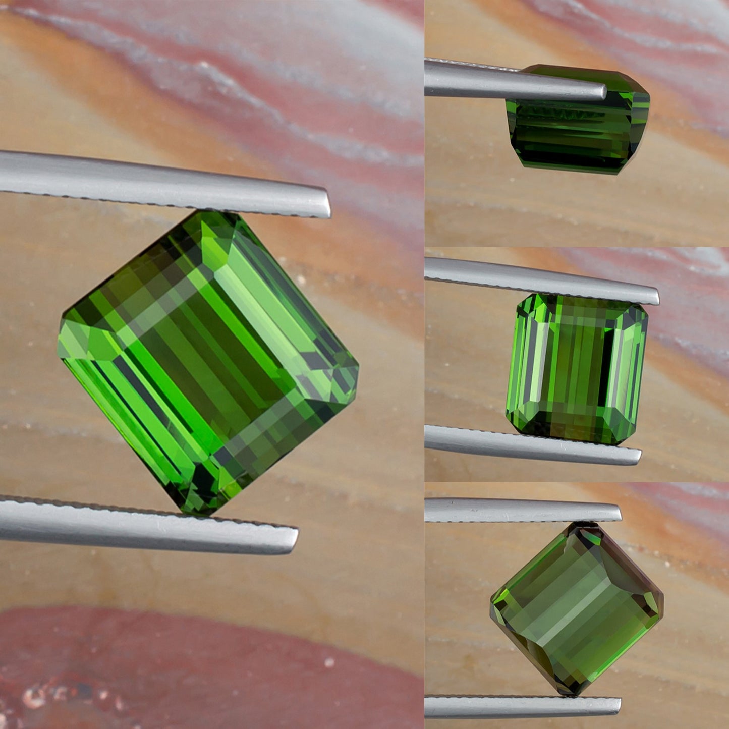 8.93ct Green Tourmaline Colored Gemstone Collage I