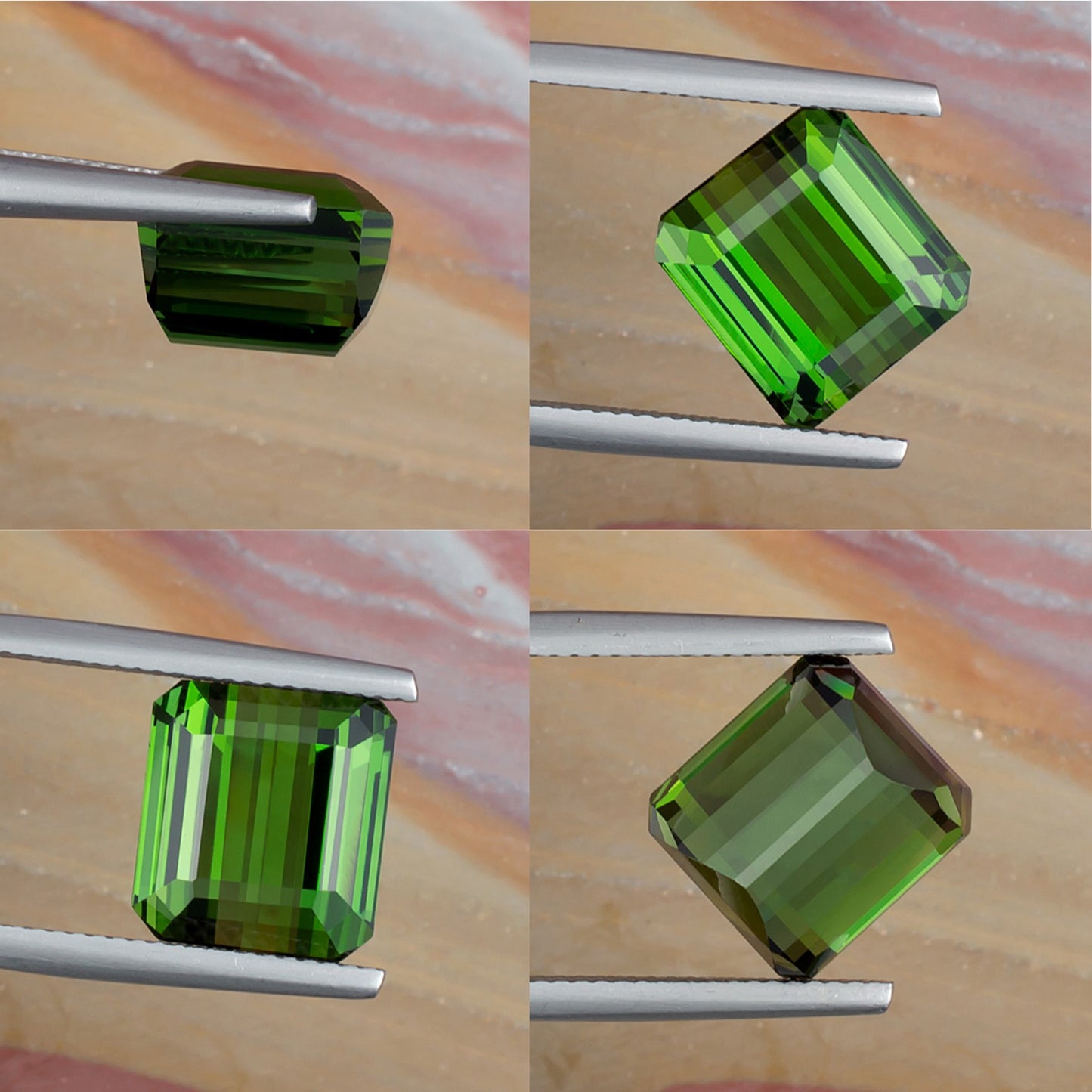 8.93ct Green Tourmaline Colored Gemstone Collage II