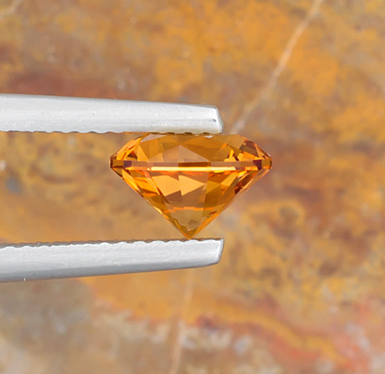 Citrine Colored Gemstone Side View Natural Background