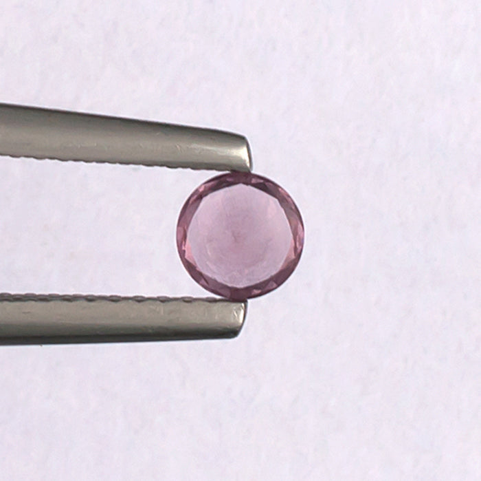 0.41ct Malaya Garnet Colored Gemstone Bottom View White Background
