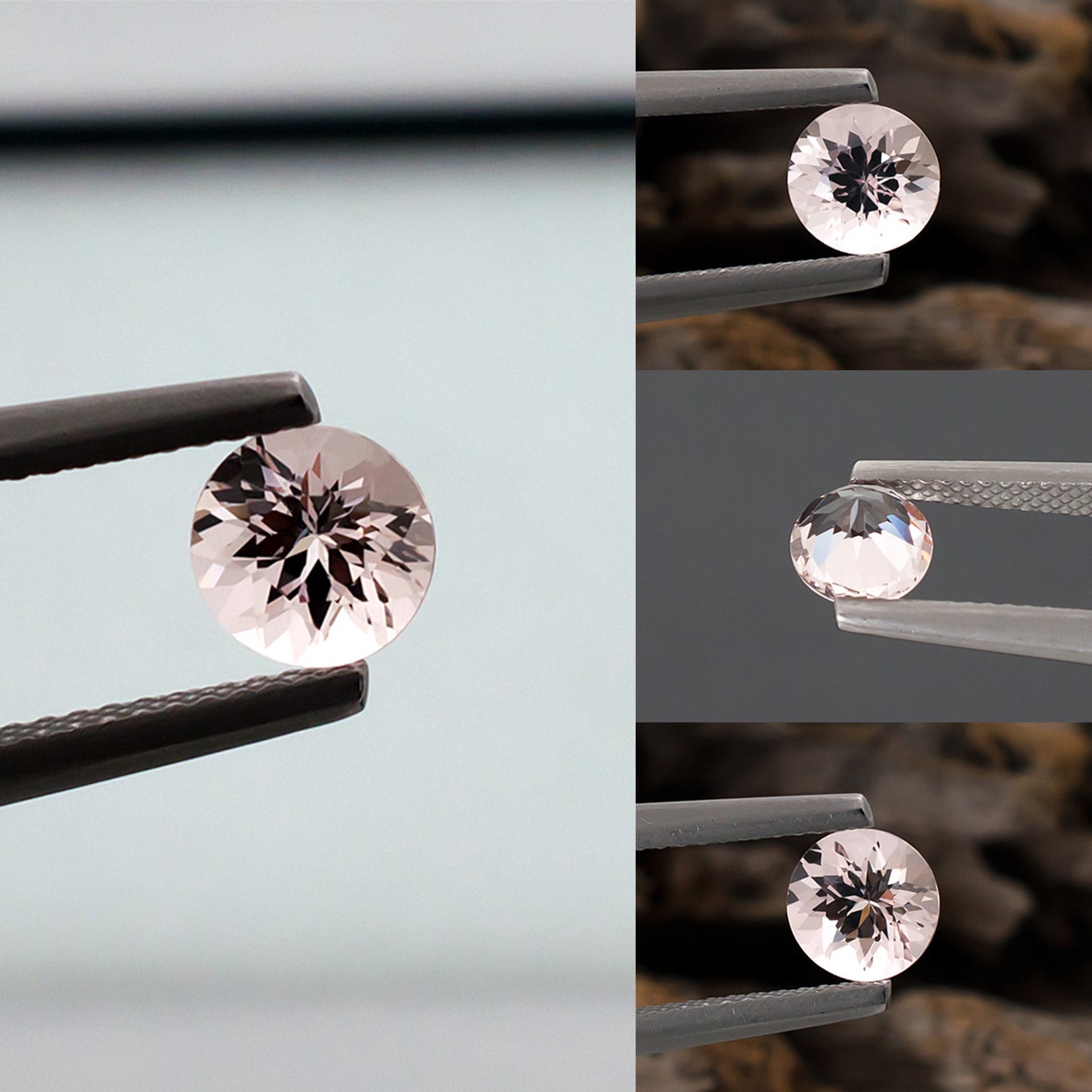 0.82ct Morganite Colored Gemstone Collage
