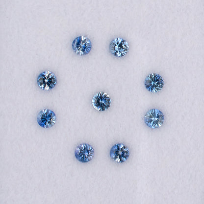 0.82twt Blue Sapphire Colored Gemstone Melee Parcel Top View White Background
