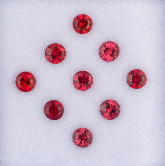 0.83twt Orange Sapphire Colored Gemstone Melee Parcel Top View White Background
