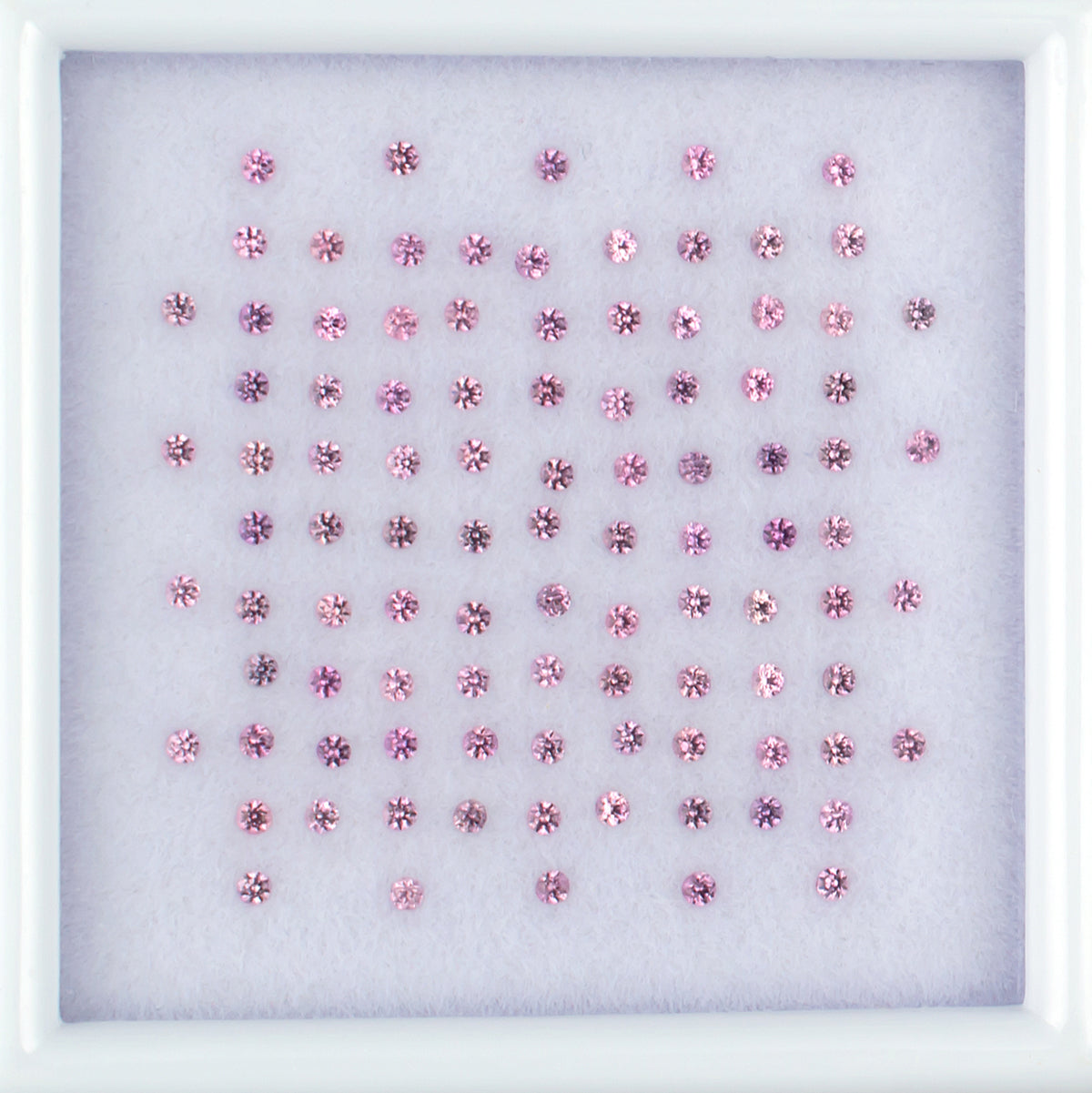 0.89twt Pink Sapphire Colored Gemstone Melee Parcel Top View White Background 
