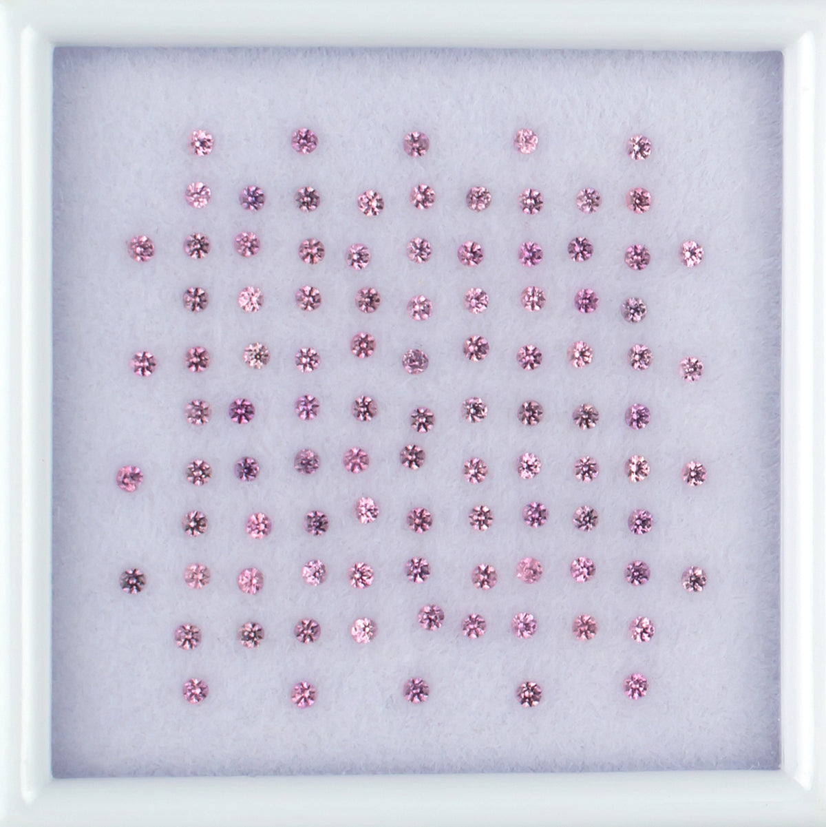 0.89twt Pink Sapphire Colored Gemstone Melee Parcel Top View White Background 
