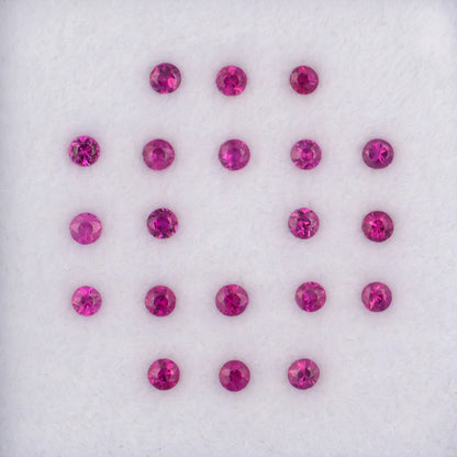 0.94twt Mogok Ruby Colored Gemstone Melee Parcel Top View White Background 
