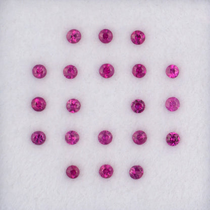 0.94twt Mogok Ruby Colored Gemstone Melee Parcel Top View White Background 

