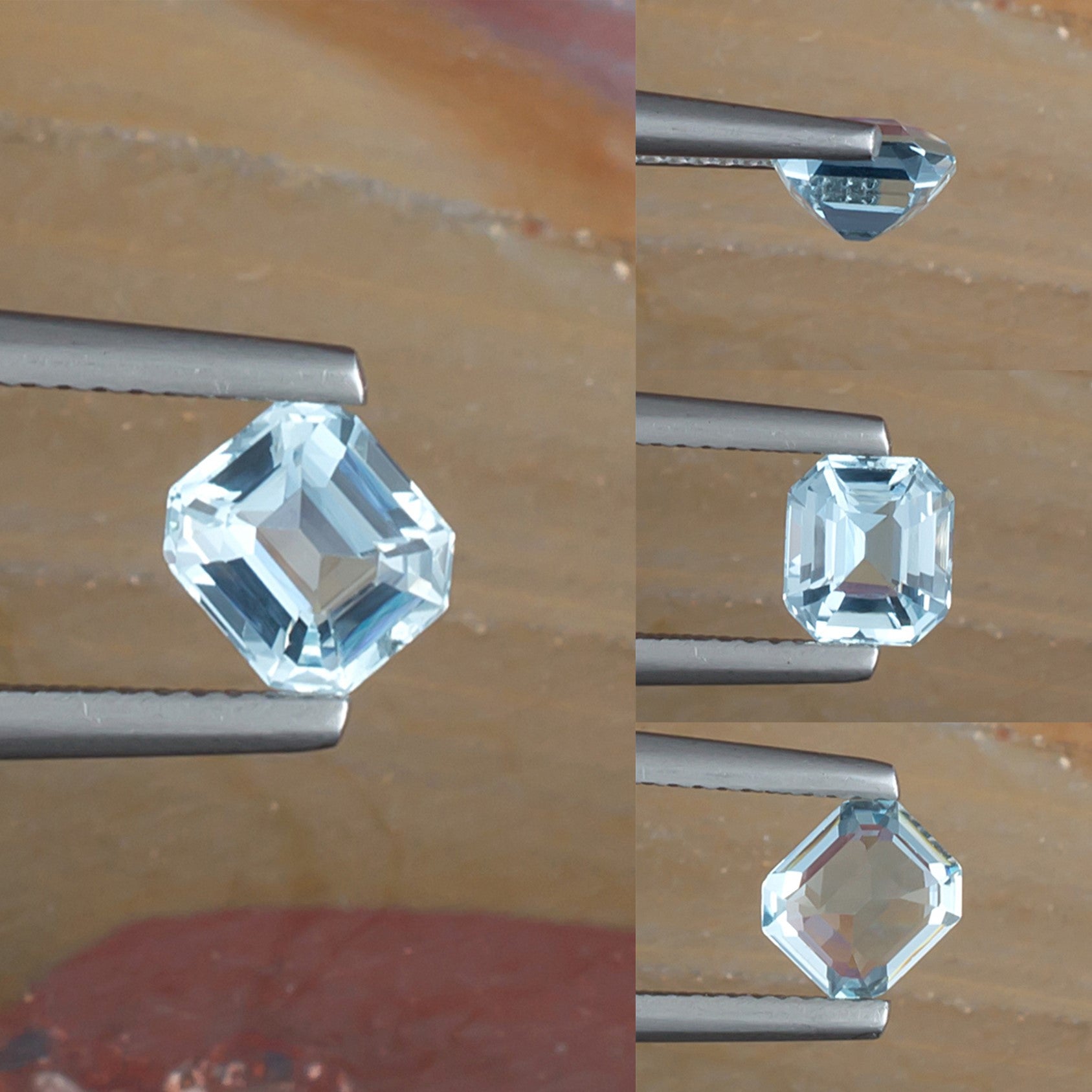 0.97ct Aquamarine Colored Gemstone Collage I 
