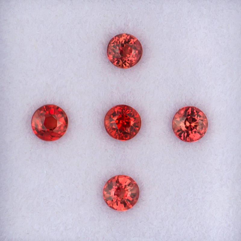 0.98twt Orange Sapphire Melee Parcel Top View White Background 
