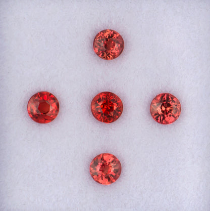 0.98twt Orange Sapphire Melee Parcel Top View White Background 
